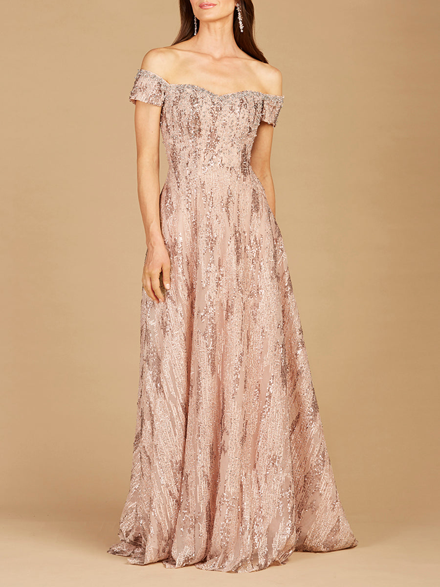 Off Shoulder A-line Gown | 29354
