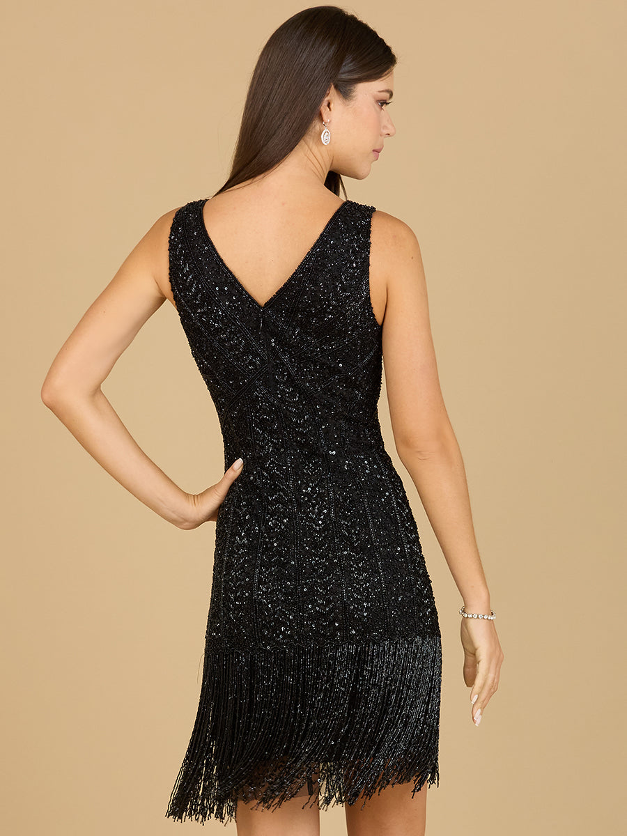 Beaded Fringe Cocktail Dress