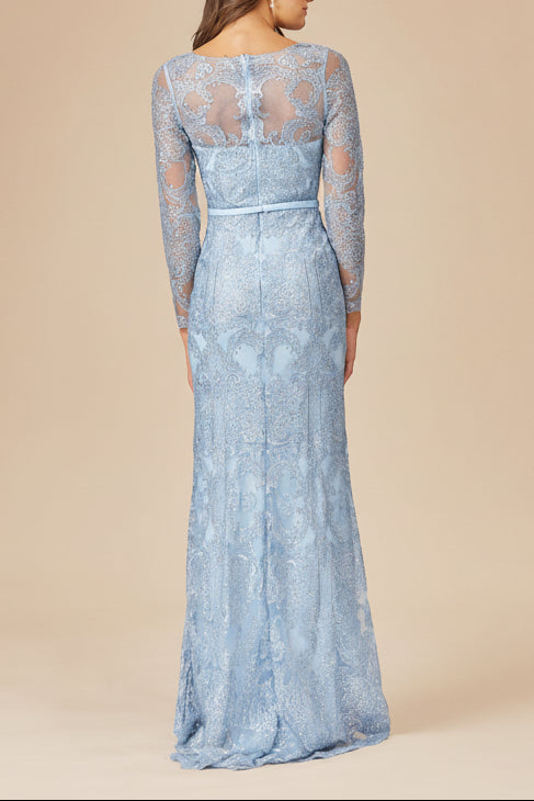 Long Sleeve Lace Mermaid Gown - OUTLET
