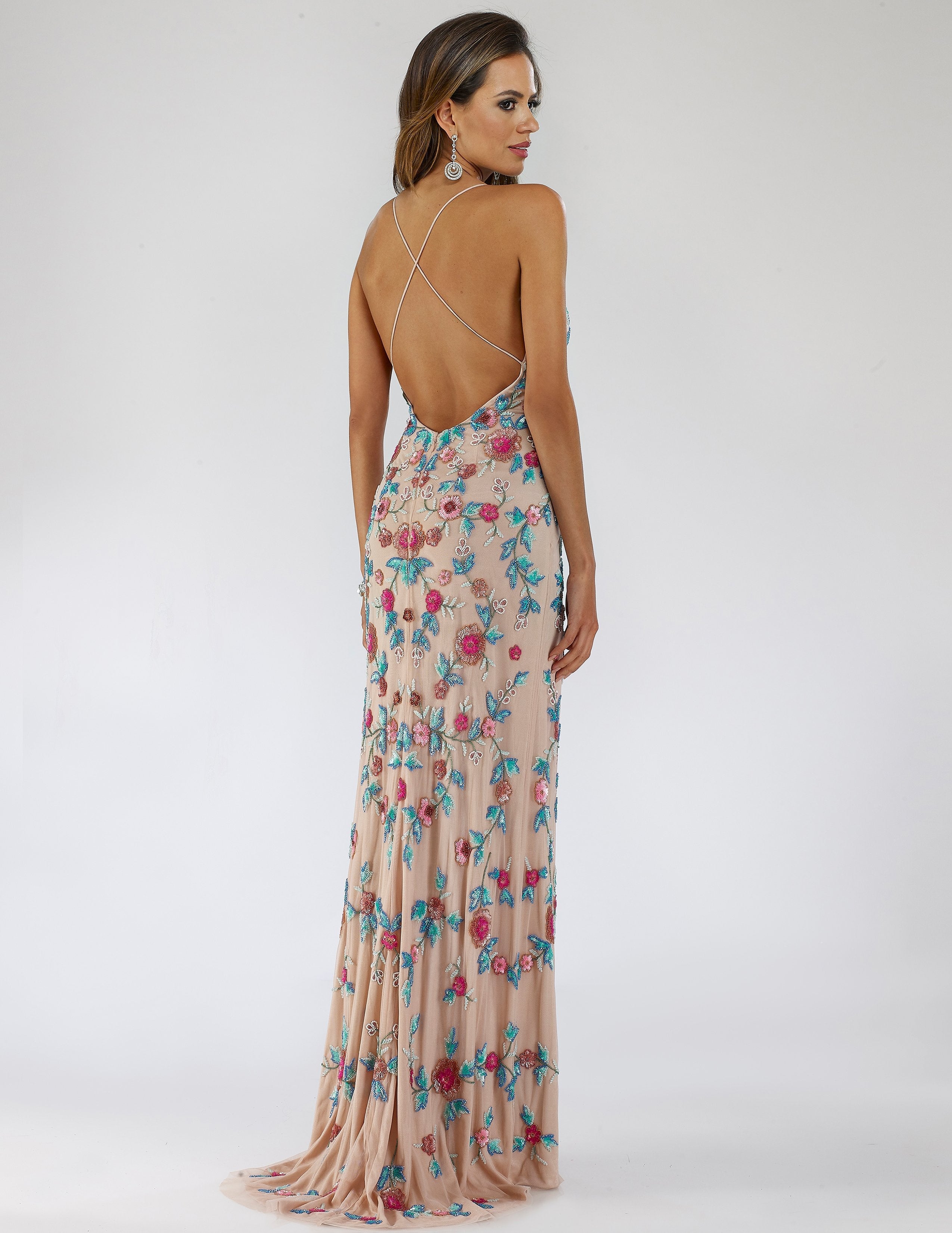 Lara 29486 - Thigh High Slit with Open Back Dress - OUTLET