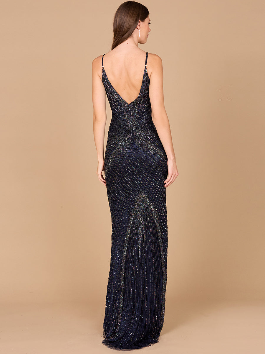 Lara 29595 - Spaghetti Strap Navy Dress - OUTLET