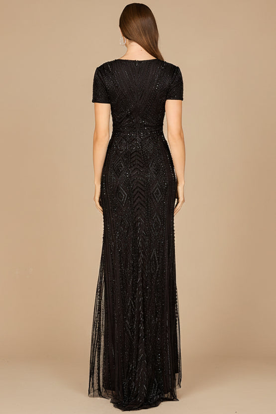 Lara 29606 - Closed Back, Cap Sleeve Dress