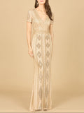Lara 29606 - Closed Back, Cap Sleeve Dress