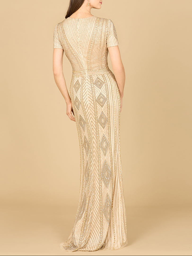 Lara 29606 - Closed Back, Cap Sleeve Dress