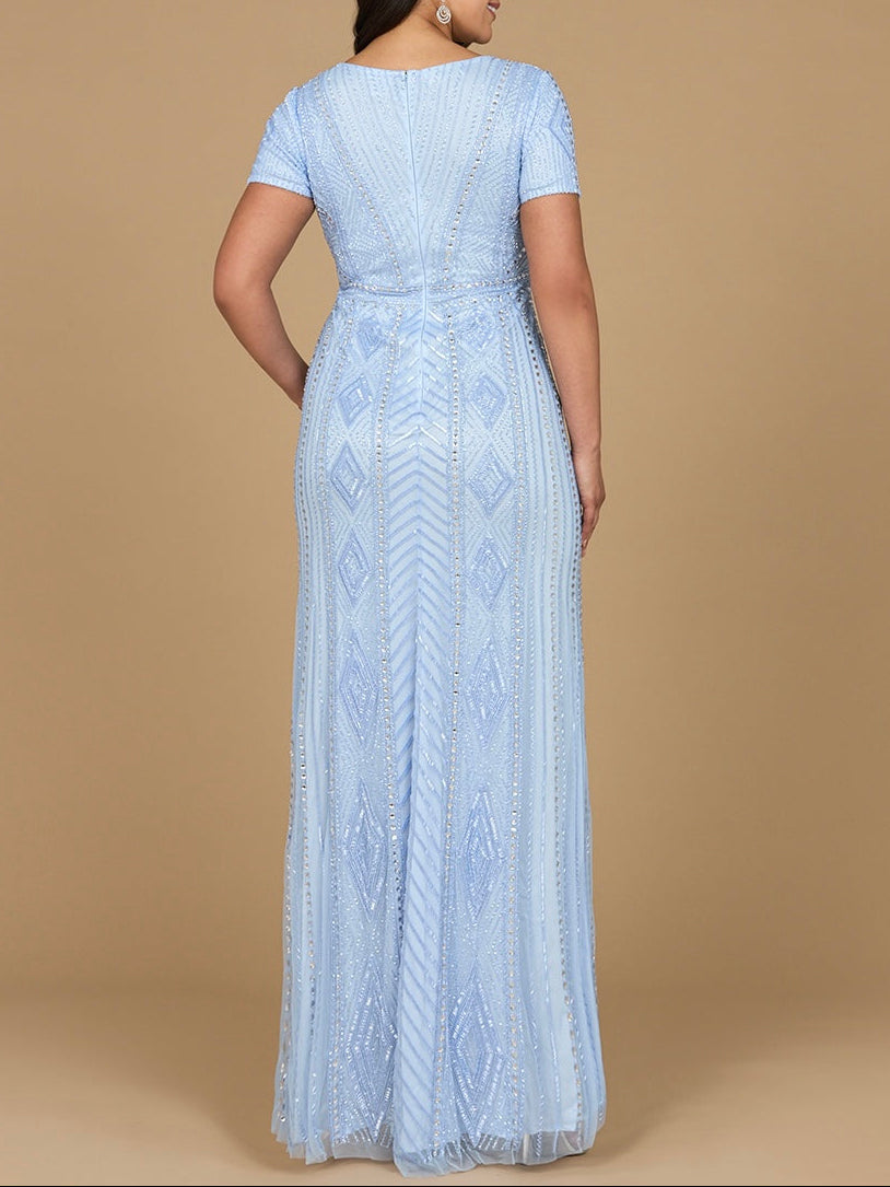 Lara 29606 - Closed Back, Cap Sleeve Dress