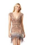 Lara 29609 - Beaded Fringe Short Cocktail Dress