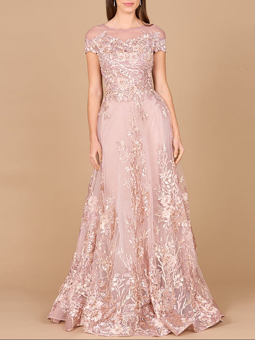 Beautiful Lace Applique A-line Ball Gown | Lara 29619