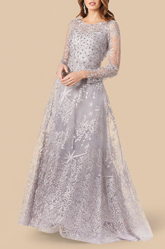 Lara 29759 - Long Sleeves Ballgown Fully Embellished