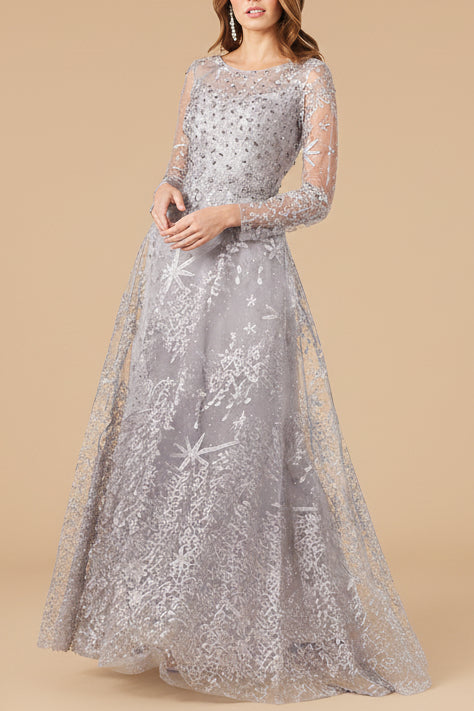 Lara 29759 - Long Sleeves Ballgown Fully Embellished