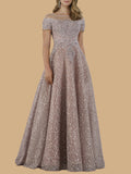 Sheer Off Shoulder Ball Gown | Lara 29765