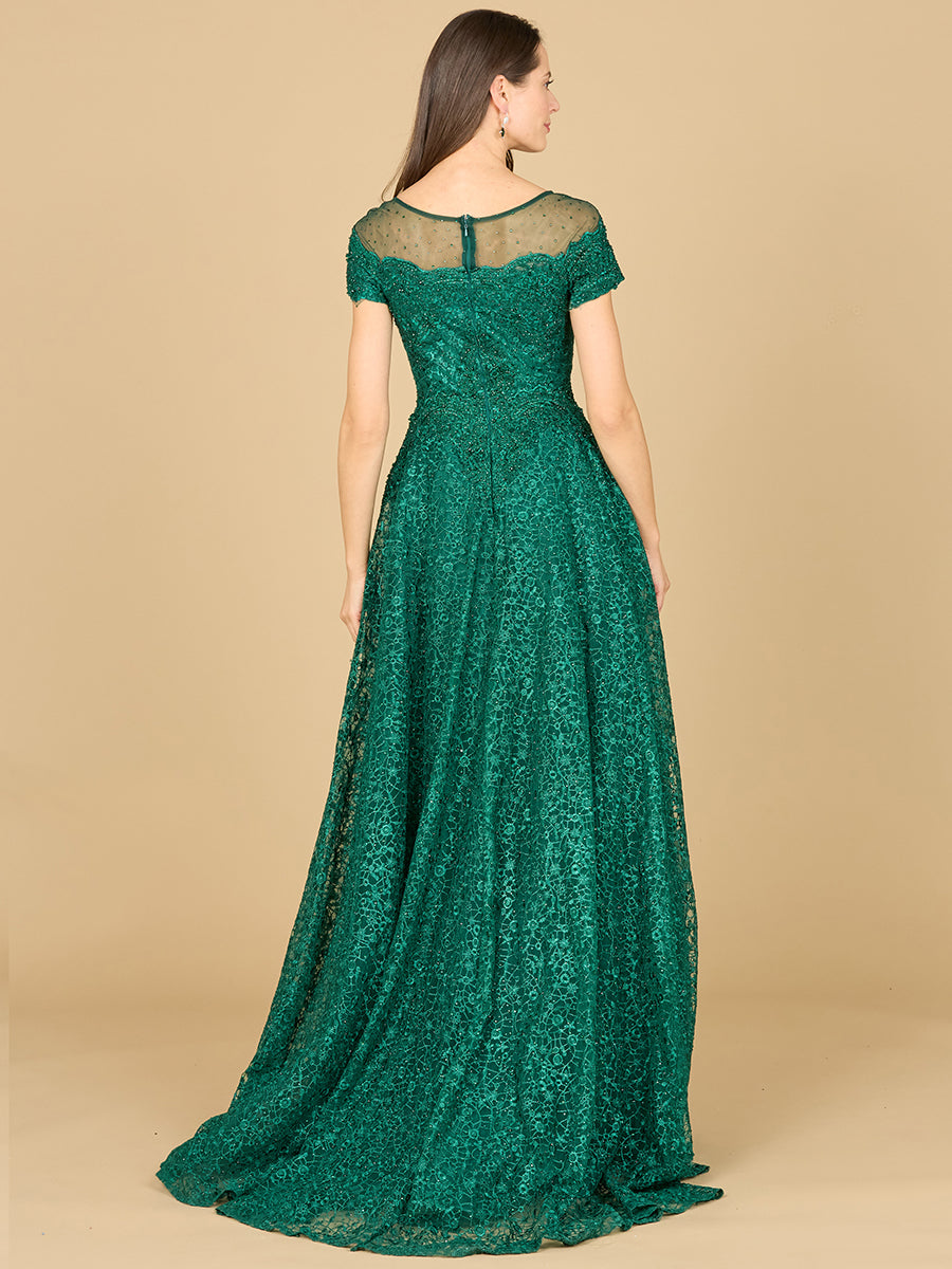 Sheer Off Shoulder Ball Gown | Lara 29765