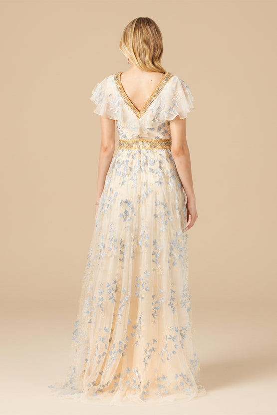 Lace, V-Neck Evening Dress | Lara 29966 -