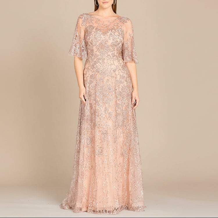 Cape Sleeve Mother's Gown | 33277
