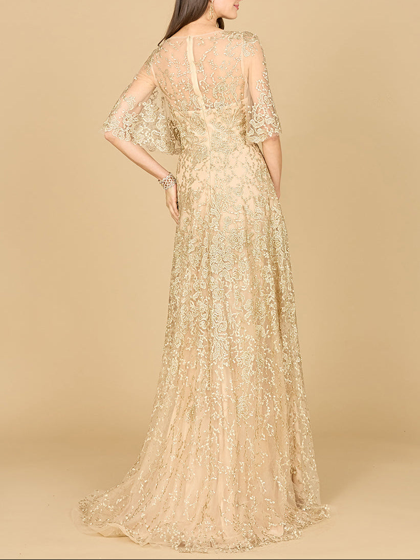 Cape Sleeve Mother's Gown | 33277