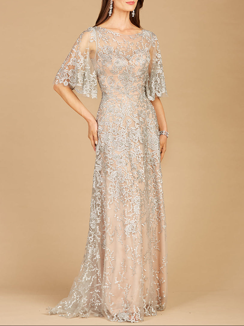 Cape Sleeve Mother's Gown | 33277