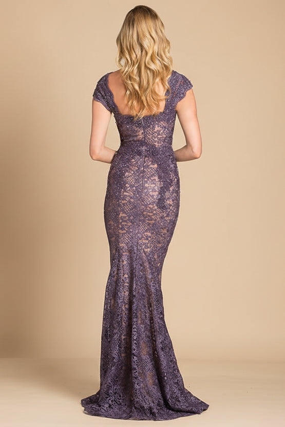 Lara 33491 - Fitted Lace Mermaid Gown OUTLET
