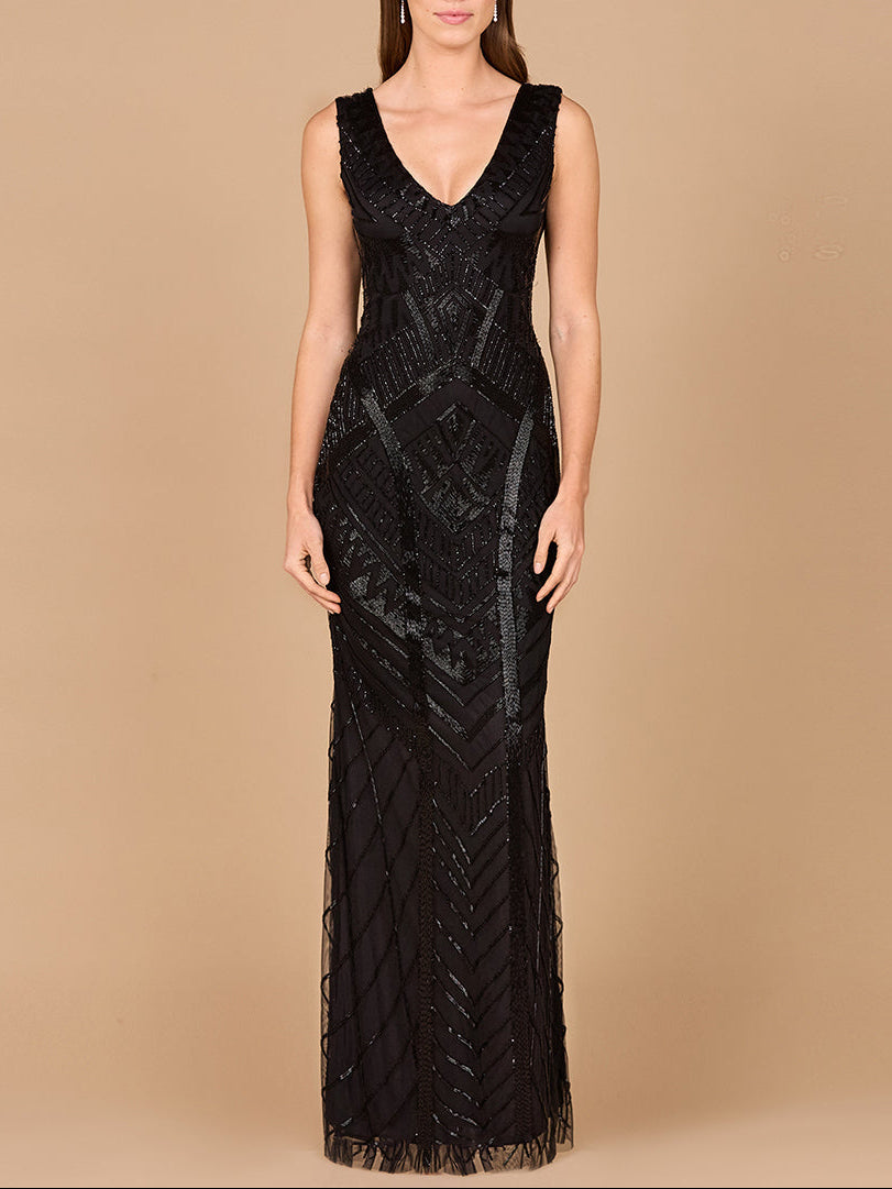 Fitted Dress With Tonal Beading | 33552