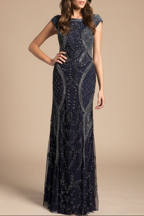 Lara 33609 - Cap Sleeve Modestly Covered Dress