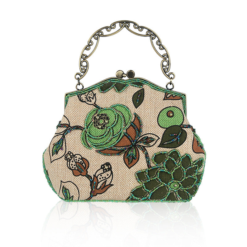 Women's Embroidery Linen Vintage Old Cheongsam Perfect Evening Bags