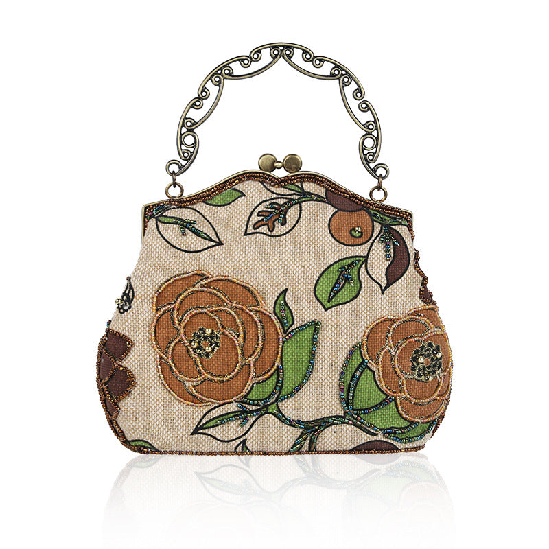 Women's Embroidery Linen Vintage Old Cheongsam Perfect Evening Bags