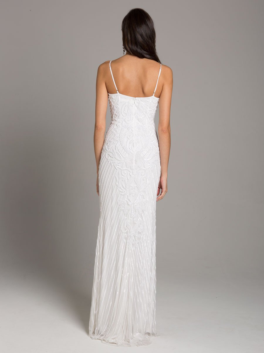 Lara Brooke Beaded Spaghetti Strap Sheath Gown - 51005
