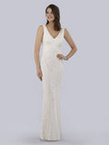 Lara Bryant Beaded Tank Sheath Wedding Dress