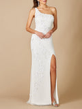 Lara Fleur One Shoulder Floral Beaded Wedding Gown | 51081