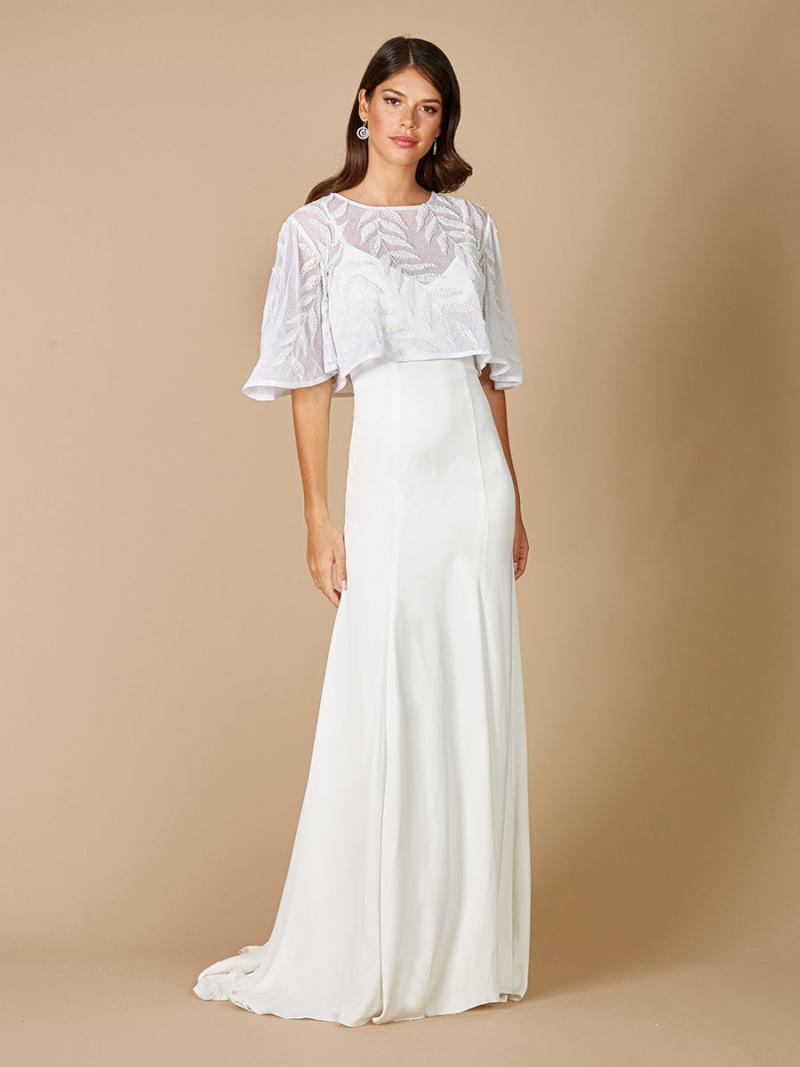 Gilly Boho Beaded Pull-On Bridal Capelet | 51100