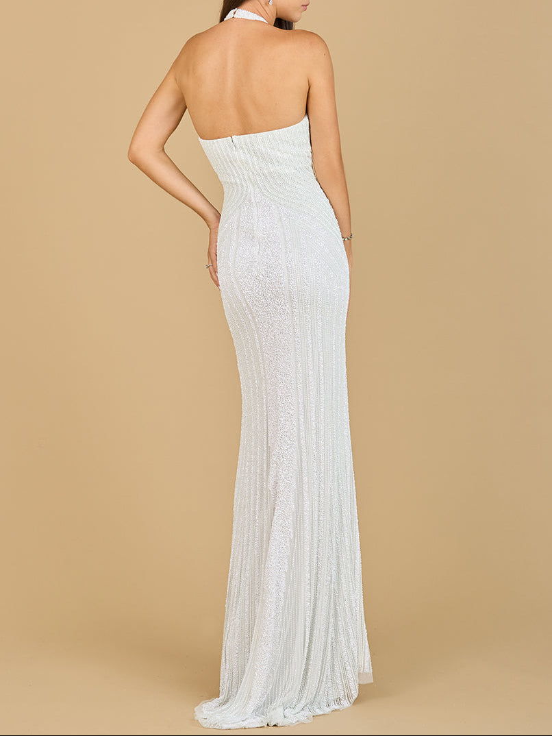 Halter Neck Dress with Keyhole