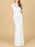 Peplum Beaded Bridal Gown | 51179