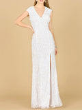 Beaded Cap Sleeve Wedding Dress