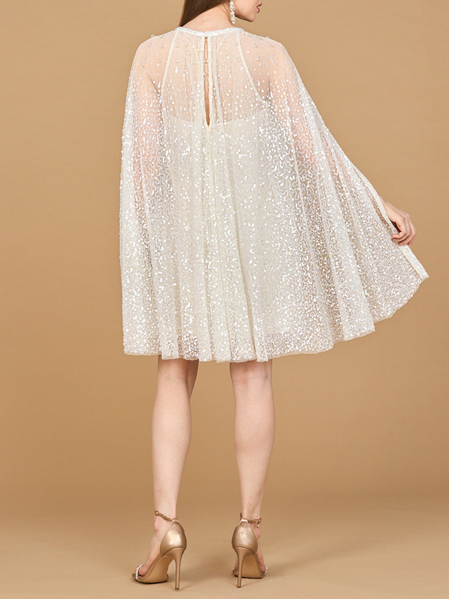 Beaded Bridal Cape Dress | 51192