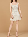 Beaded Mini Wedding Dress with Godets | Lara 51211