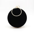 Women's Round Dinner Diamond Veet Clutch Evening Bags