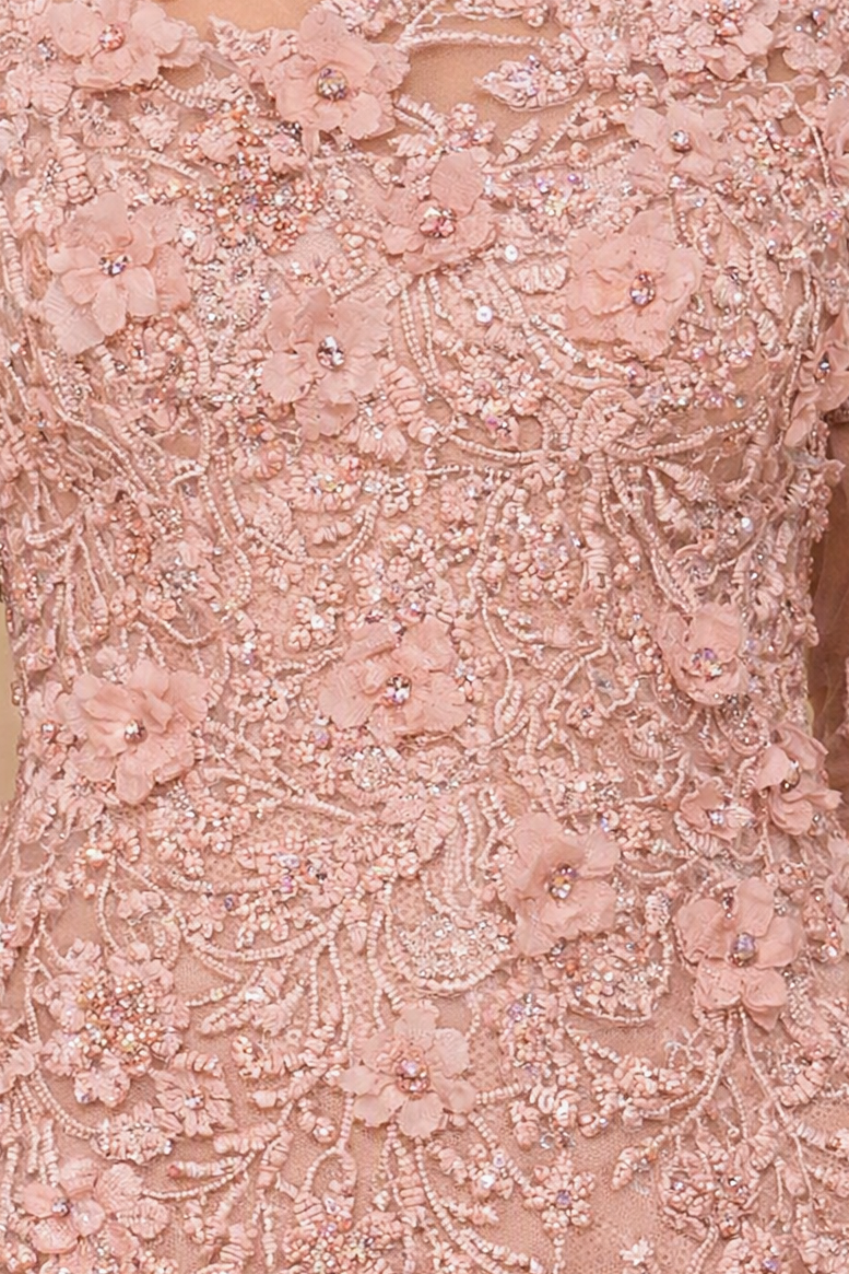 Short Sleeve Lace Mermaid Gown | 28879