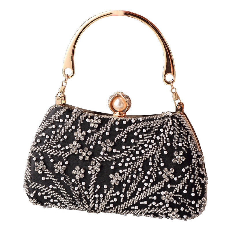 Dinner Pearl Embroidery Clutch Wedding Bride Evening Bags