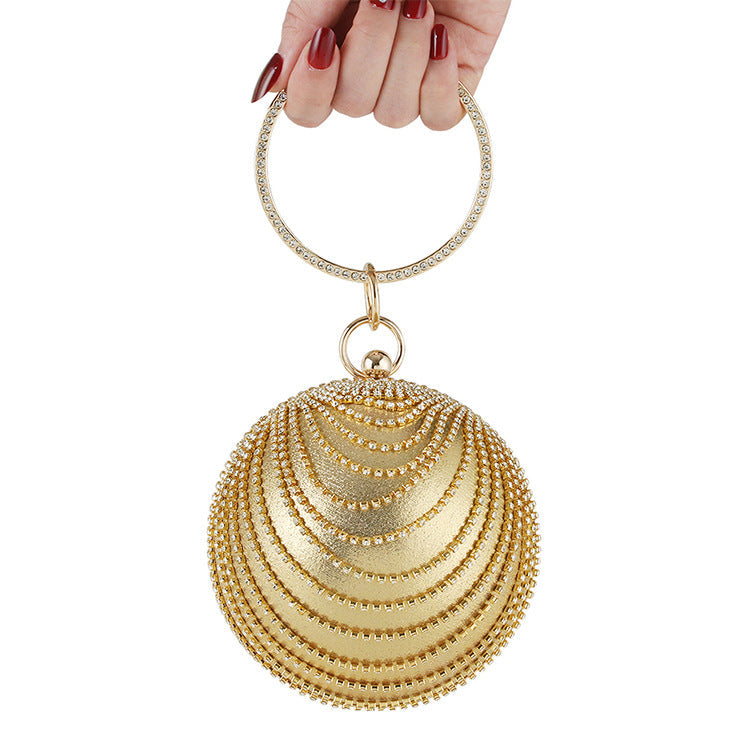 Women's Dinner Round Banquet Clutch Diamond Evening Bags