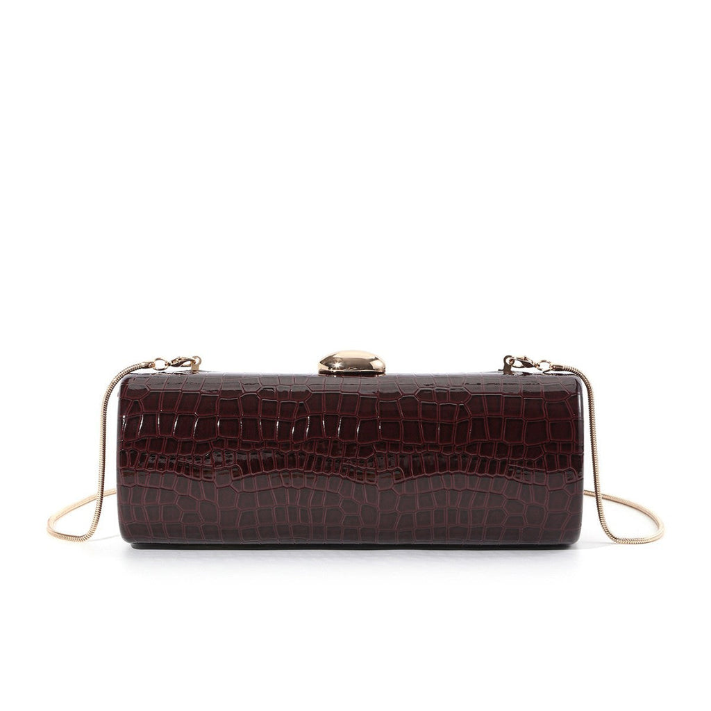 Women's Retro Crocodile Pattern Leather Box Dinner Evening Bags