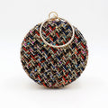 Women's Style Dinner Round Woolen Clutch Grade Evening Bags