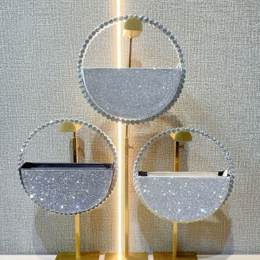 Niche Round Diamond-shaped Rhinestone Banquet French Evening Bags