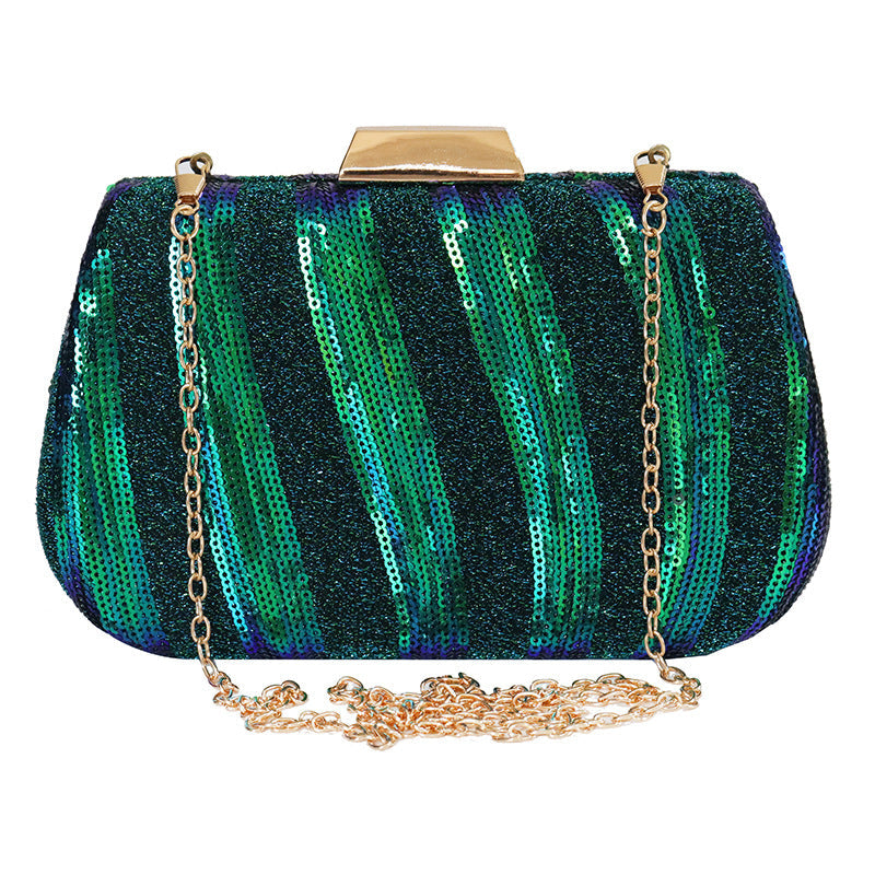 Striped Sequin Dinner Fashionable Sequins Clutch Dress Evening Bags