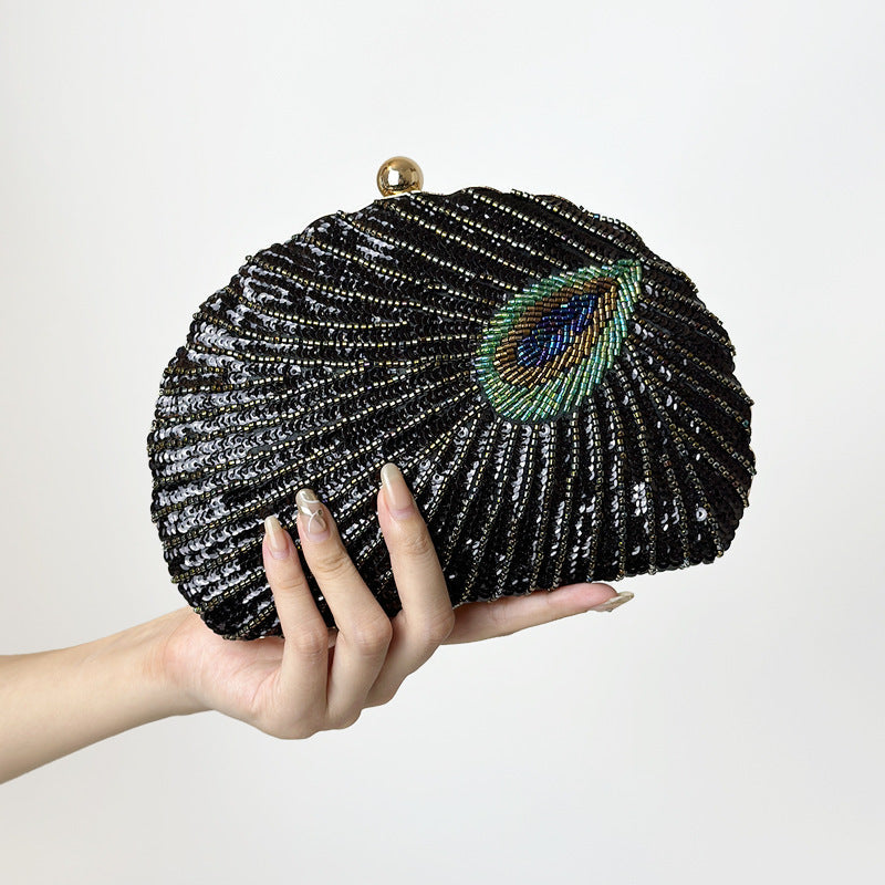 Style Beaded Embroidered Oblique Chain Cheongsam Evening Bags
