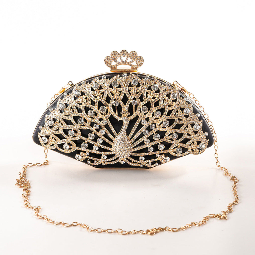 Flower Dinner Peacock Open Screen Rich Evening Bags