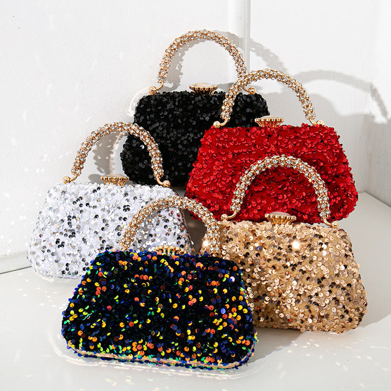 Women's Retro Fashion Dinner Sequined Banquet Portable Evening Bags