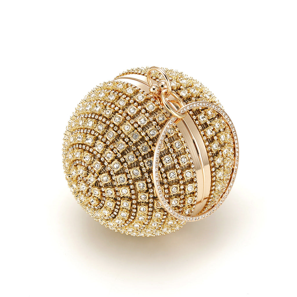 Women's Rhinestone Spherical Ball Dinner Clutch Evening Bags