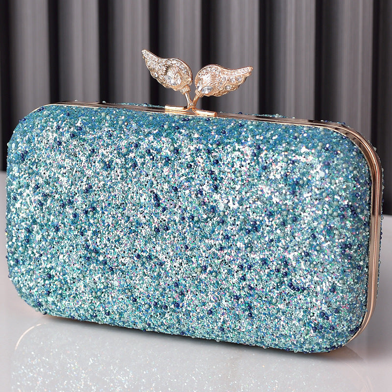 Sequins Dinner Wings Diamond Decorations Dress Garment Black Evening Bags