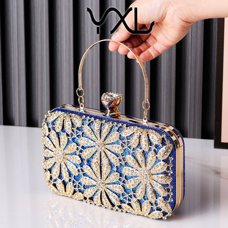 Women's Flower Rhinestone Dress Garment Hand-held Wedding Evening Bags