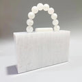 Women's Elegant Pearlescent Acrylic Beaded Wrist Hand-held Evening Bags