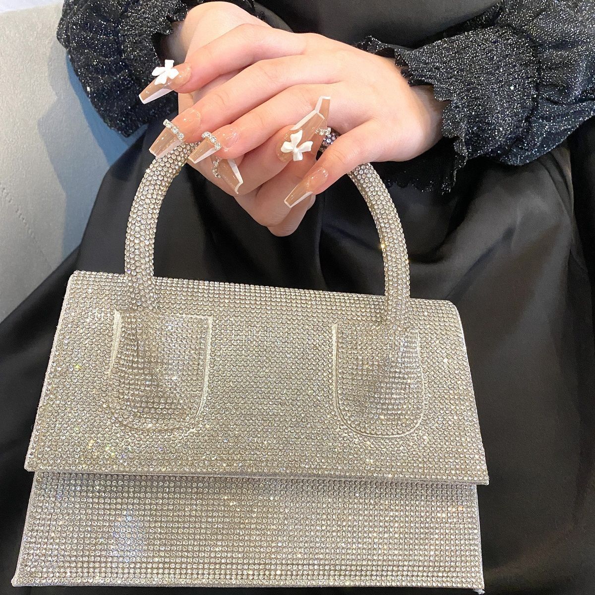 Full Diamond Sier Fashion Banquet Birthday Evening Bags