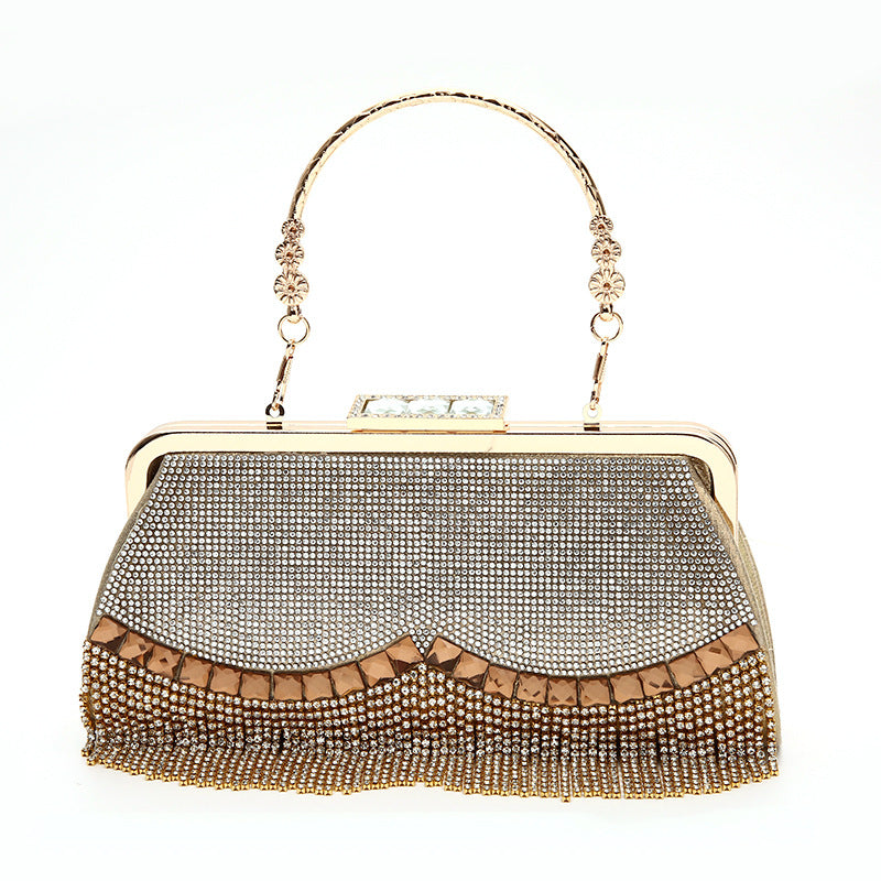Dinner Rhinestone Tassel Fashion Diamond Cross Evening Bags